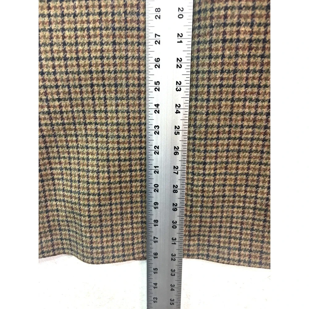 VTG 90s Brown Houndstooth Tweed 43L 44L Blazer Jacket Sport‎ Suit Coat USA Wool